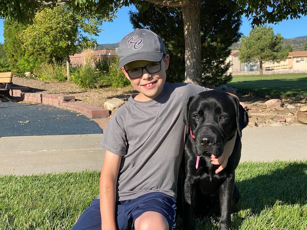 Berry son with dog