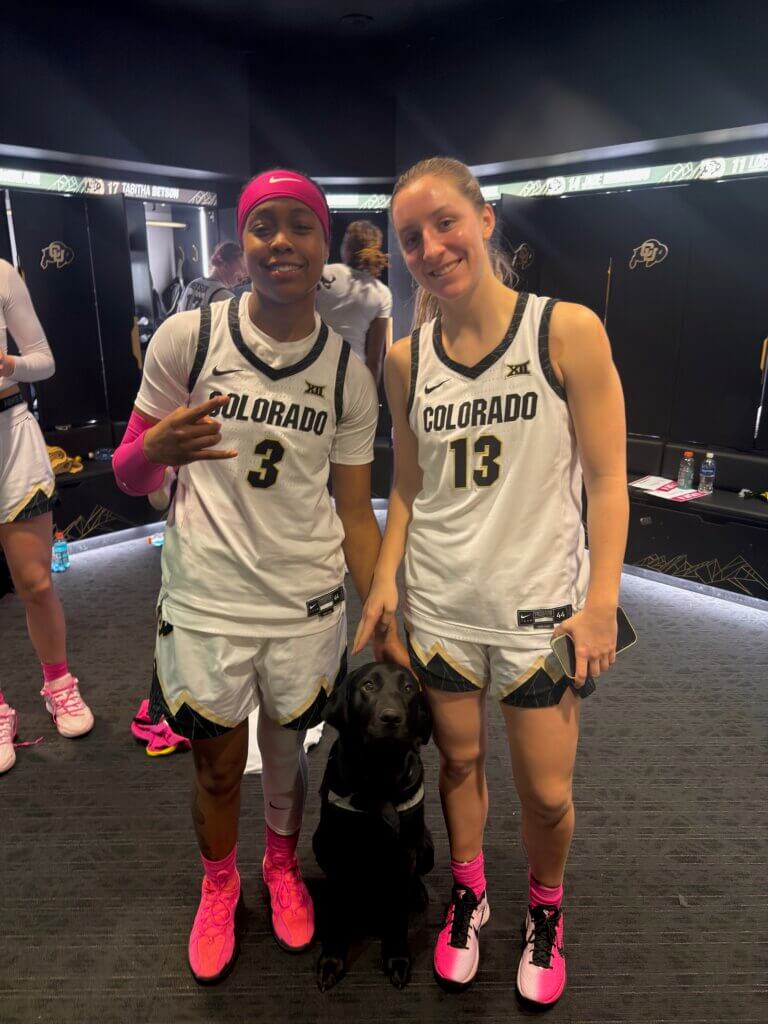 River with CU Boulder Women's Basketball athletes.