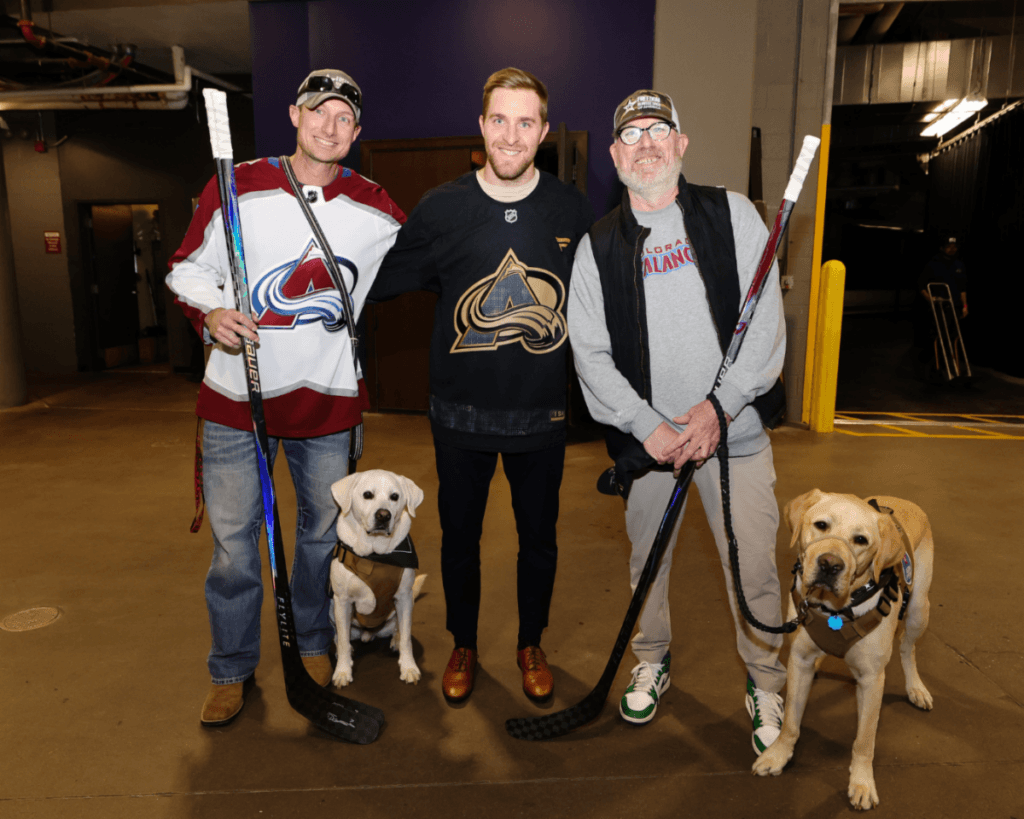 Jeremy and Scooby with Josh and Champion and Colorado Avalanche Defenseman Devon Toews.
