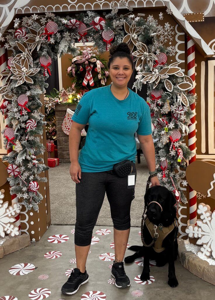 Former police officer Janelle with PTSD service dog Huxley.